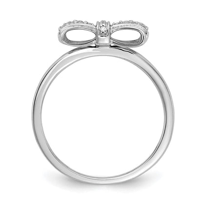 14K Weißgold Diamant Schleife Ring