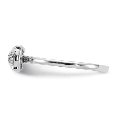 14K Weißgold Ring mit natürlichen Diamanten in Schleifenform