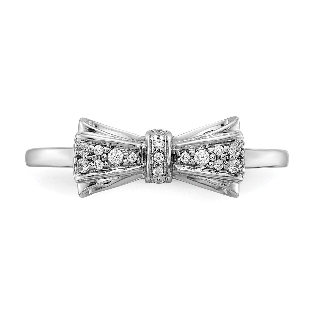 14K Weißgold Diamant Schleife Ring