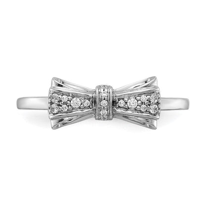 14K Weißgold Diamant Schleife Ring