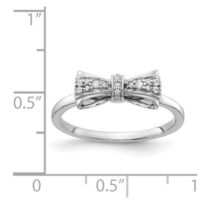 14K Weißgold Diamant Schleife Ring