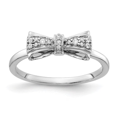 14K Weißgold Diamant Schleife Ring