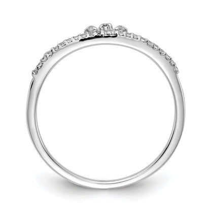 14K Weißgold Ring mit natürlichen Diamanten, Tiara-Design