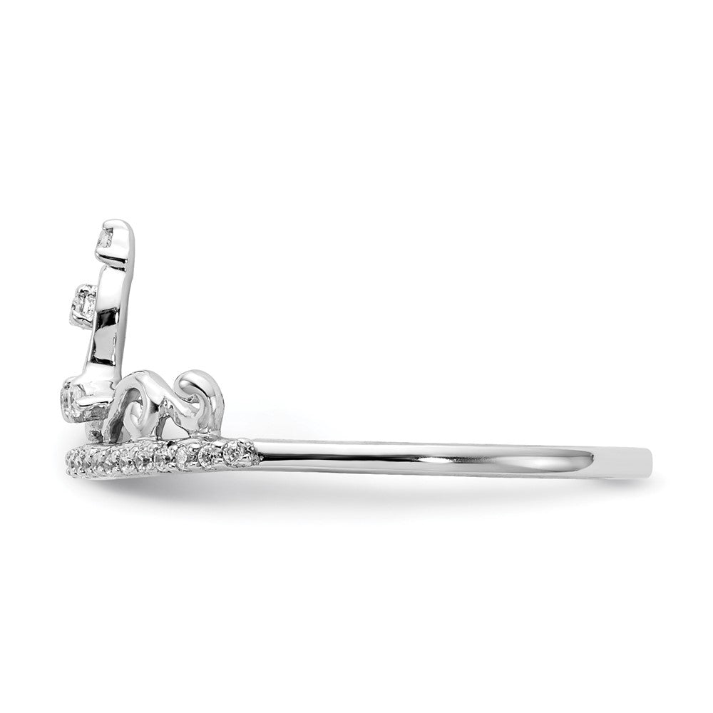 14K Weißgold Ring mit natürlichen Diamanten, Tiara-Design