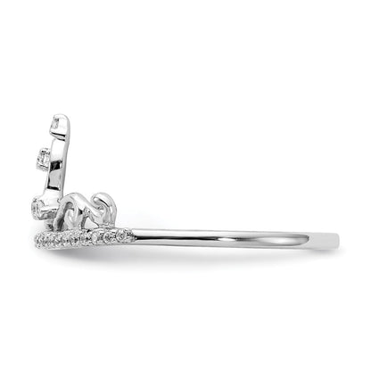 14K Weißgold Ring mit natürlichen Diamanten, Tiara-Design