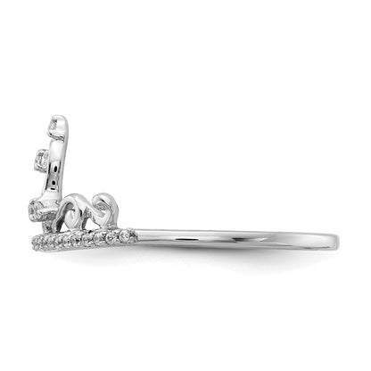 14K Weißgold Ring mit natürlichen Diamanten, Tiara-Design
