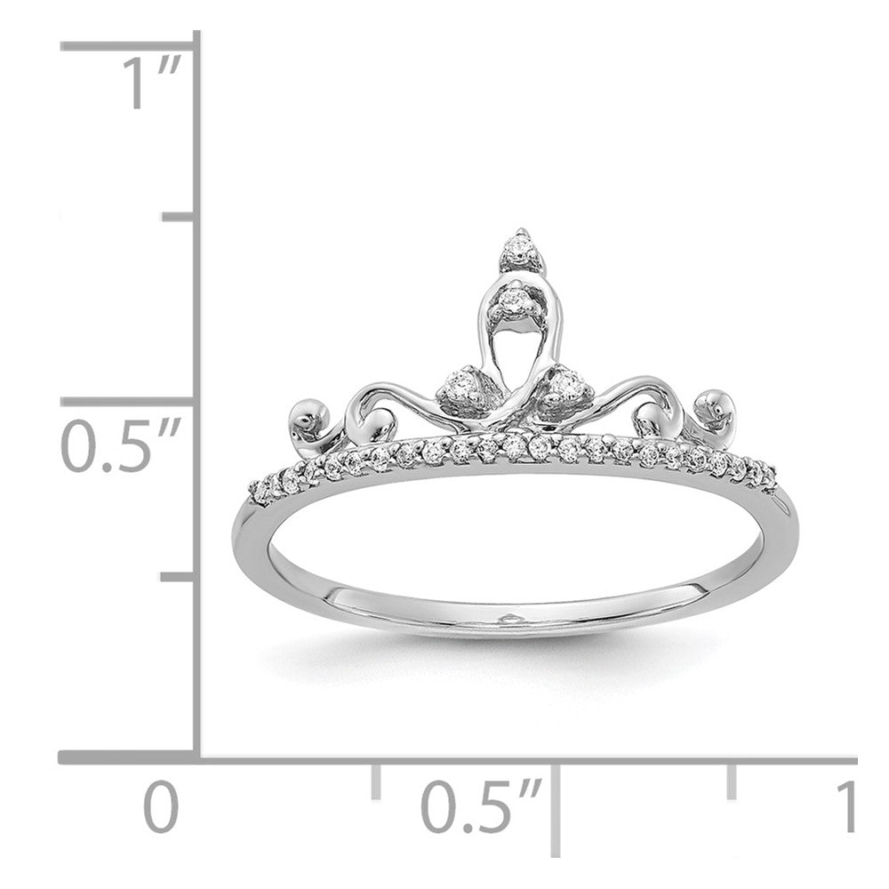 14K Weißgold Ring mit natürlichen Diamanten, Tiara-Design
