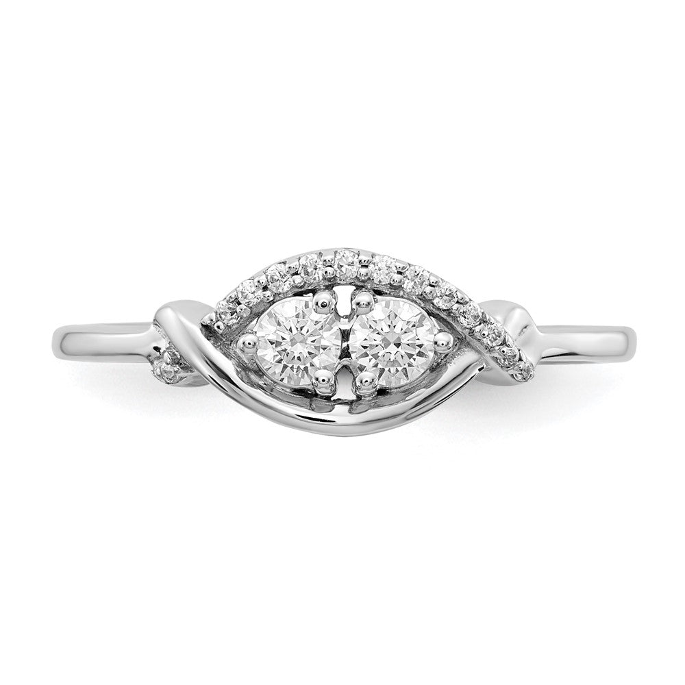 14K Weißgold Diamant-Ring mit Fantasieschliff