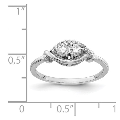 14K Weißgold Diamant-Ring mit Fantasieschliff