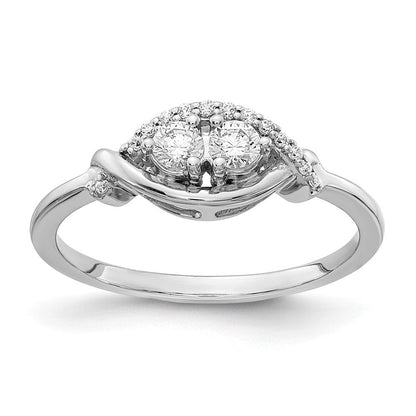 14K Weißgold Diamant-Ring mit Fantasieschliff