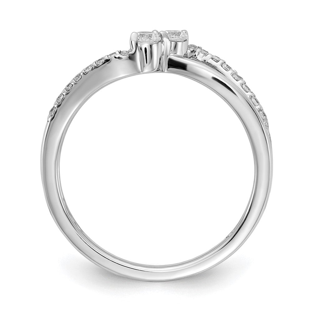 14K Weißgold Ring mit natürlichen Diamanten im Fashion-Design