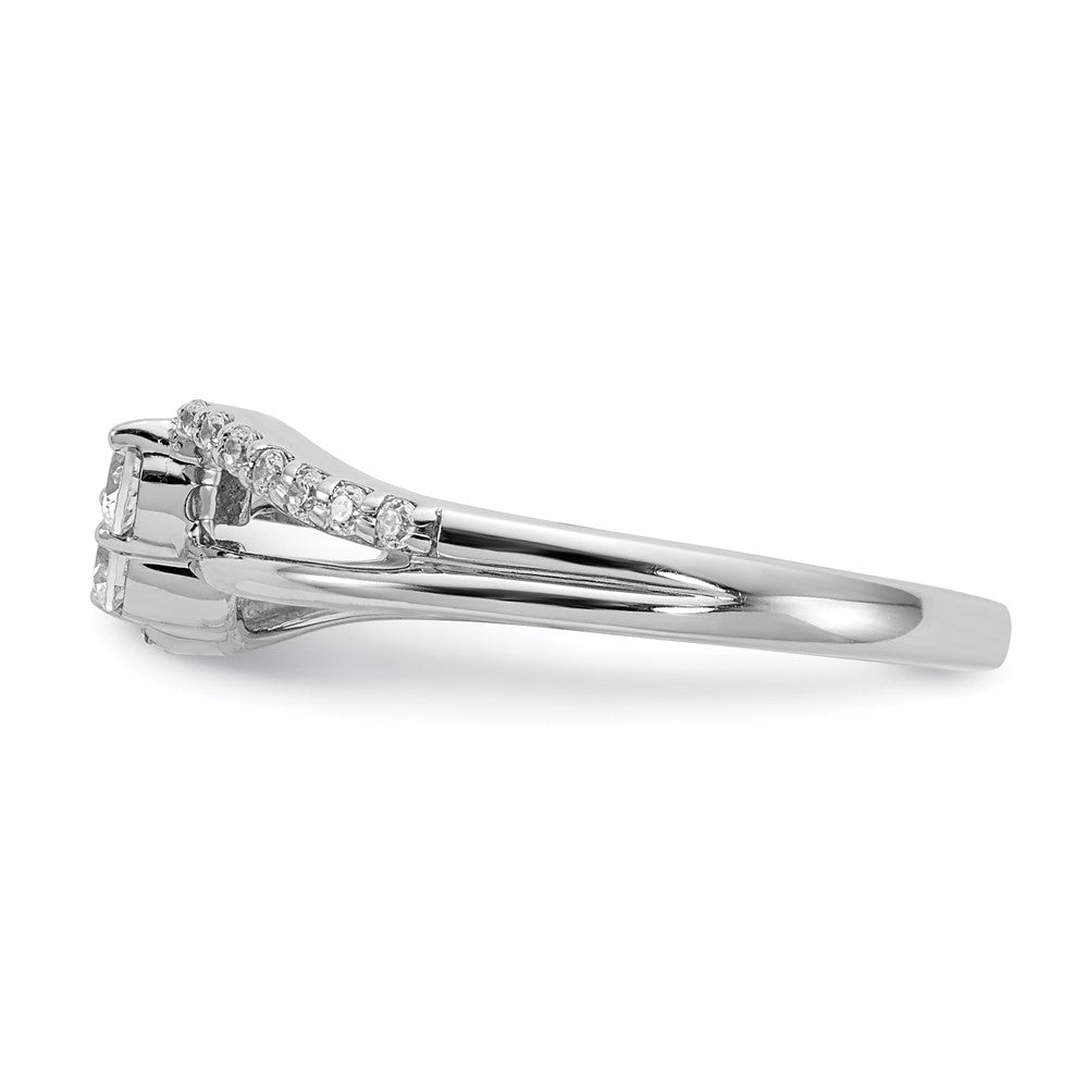 14K Weißgold Ring mit natürlichen Diamanten im Fashion-Design