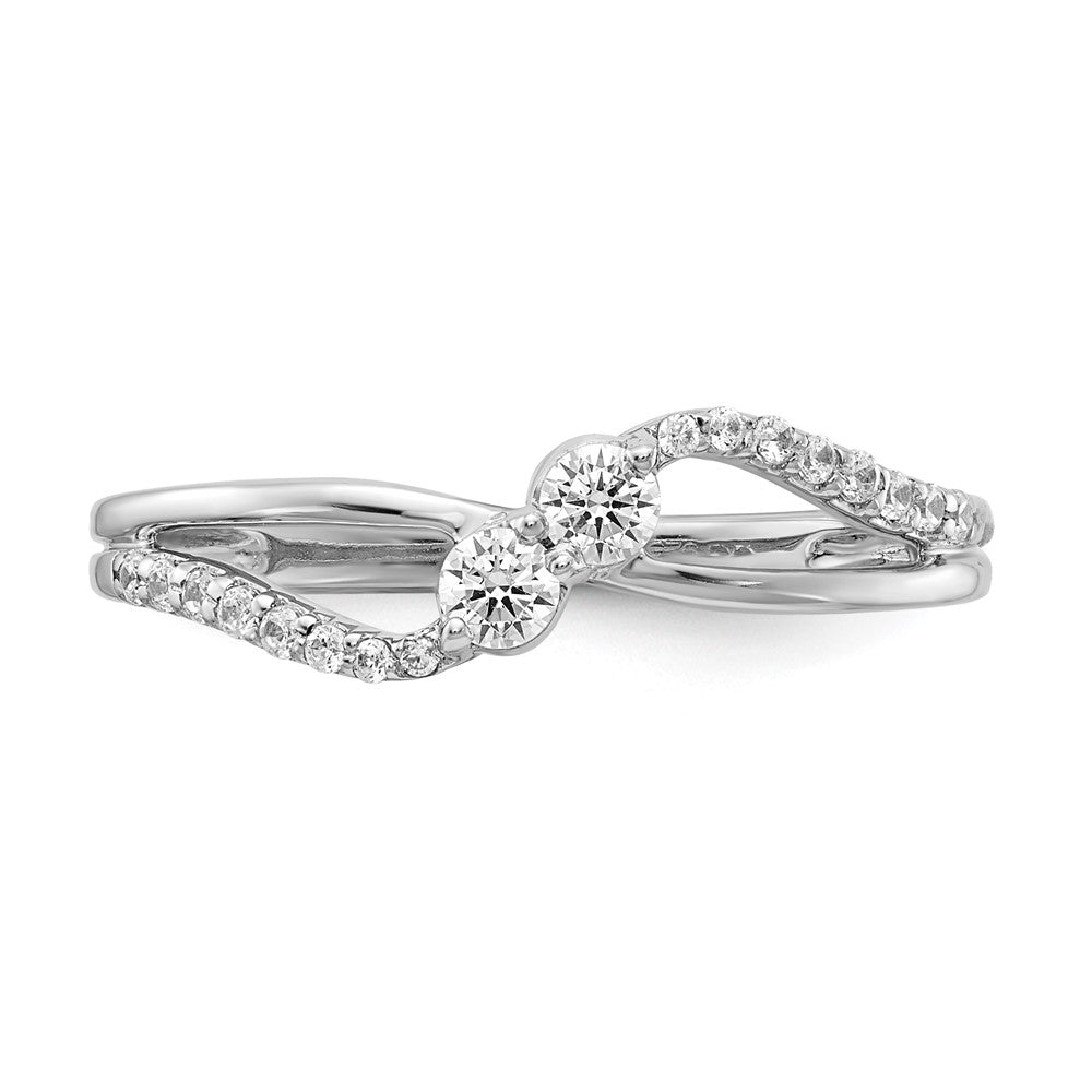 14K Weißgold Ring mit natürlichen Diamanten im Fashion-Design
