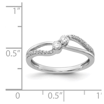14K Weißgold Ring mit natürlichen Diamanten im Fashion-Design