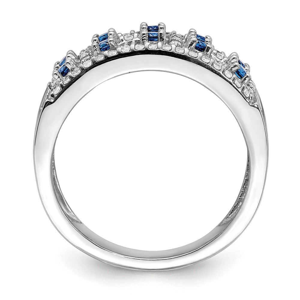 14K Weißgold Echt Diamant und Saphir Fantasie Ring