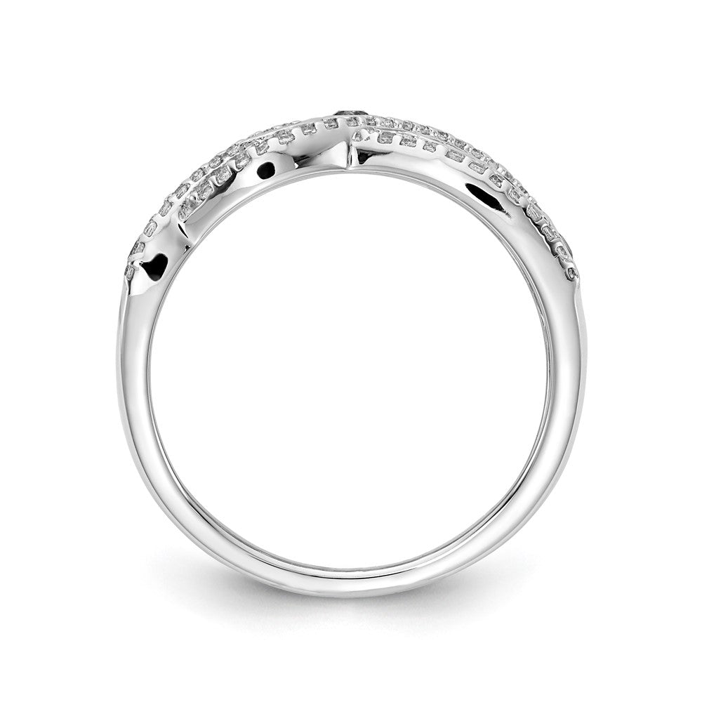 14K Weißgold Ring mit echten Diamanten und Rubinen, Fancy-Design