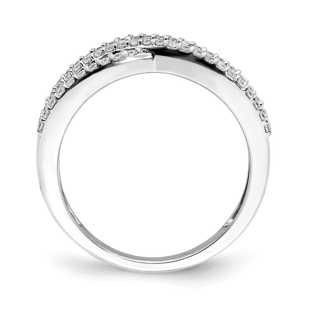 14K Weißgold Ring mit echten Diamanten und Rubinen, Fantasie-Design