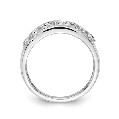 14K Weißgold Ring mit natürlichen Diamanten und blauen Saphiren, Fashion-Design