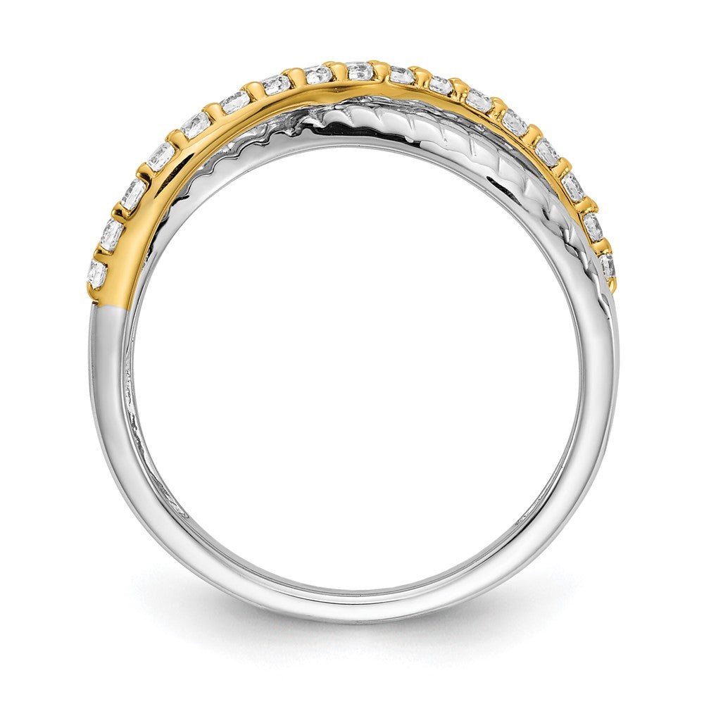 14K Bicolor Ring mit 0,25 ct. gezüchteten Diamanten VS/SI+ G+ in Twist-Design