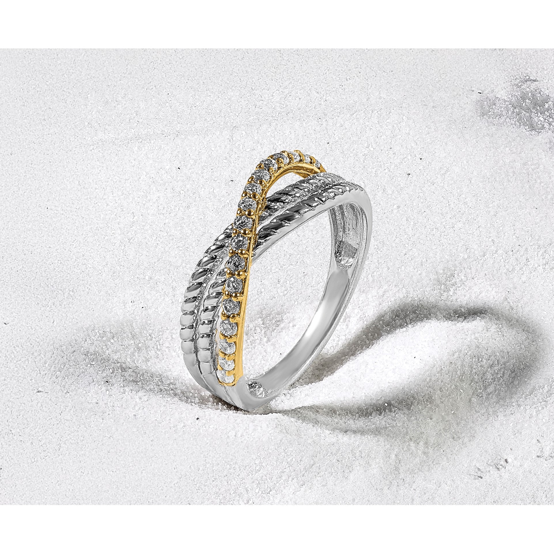 14K Bicolor Diamant Fantasie Ring