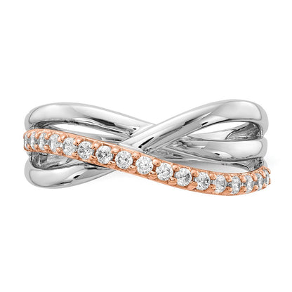 14K Roségold & Weißgold Diamant-Fashion-Ring