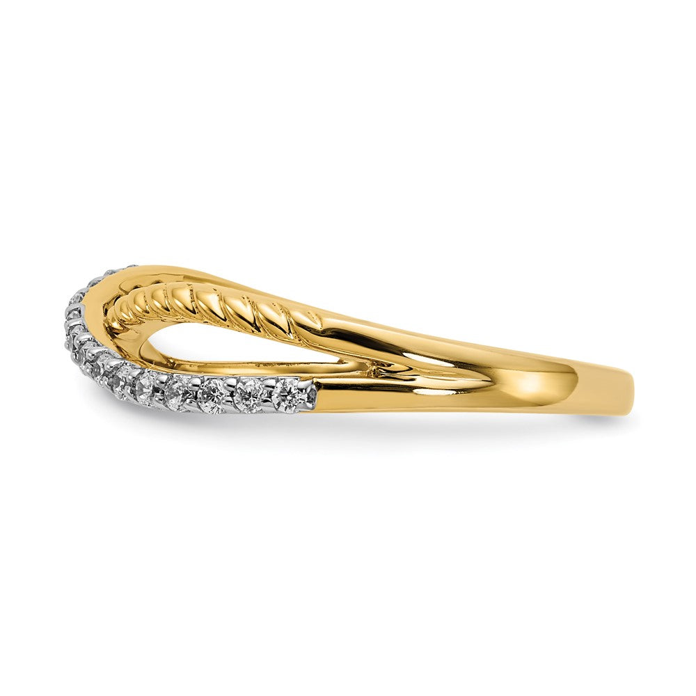 14K Gelbgold & Rhodium Fashion-Ring mit natürlichen Diamanten 0,19 ct. Gesamtgewicht