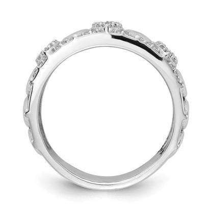 14K Weißgold Damenring mit natürlichen Diamanten