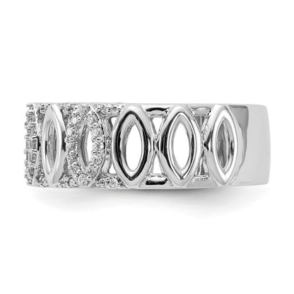 14K Weißgold Damenring mit natürlichen Diamanten