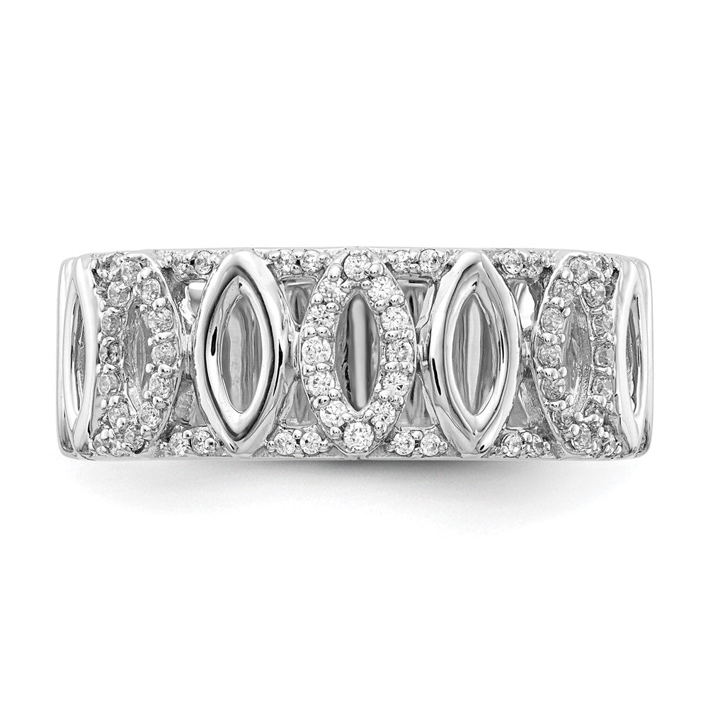 14K Weißgold Damenring mit natürlichen Diamanten