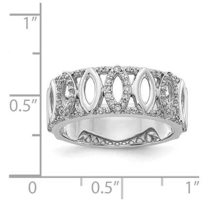 14K Weißgold Damenring mit natürlichen Diamanten
