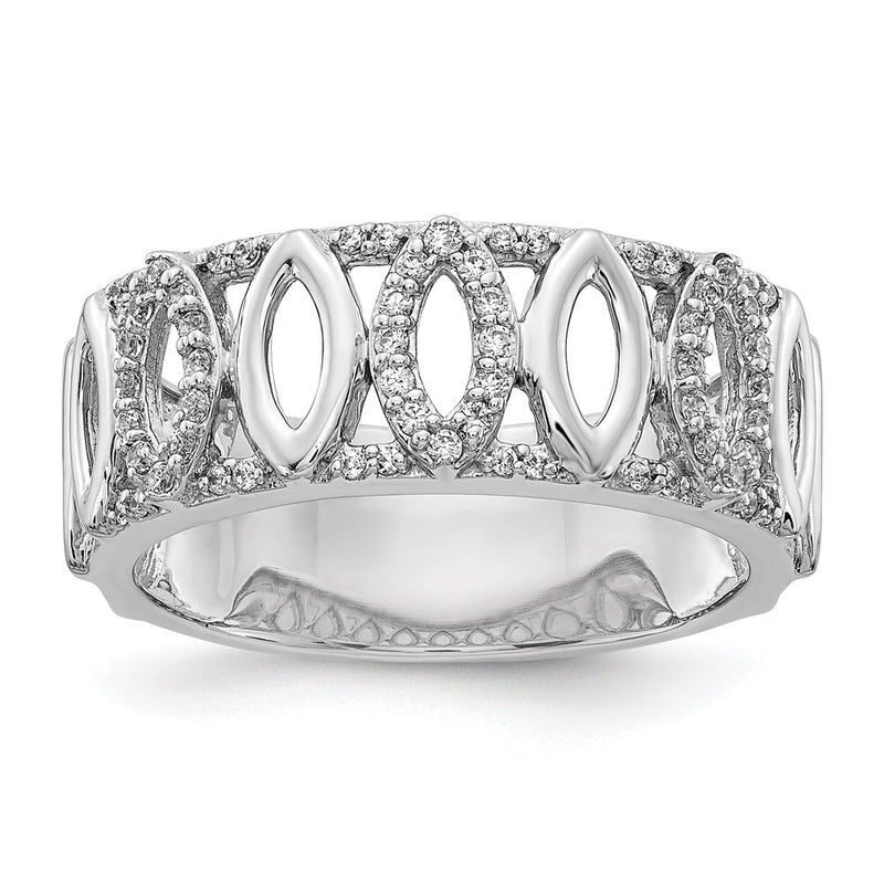 14K Weißgold Damenring mit natürlichen Diamanten