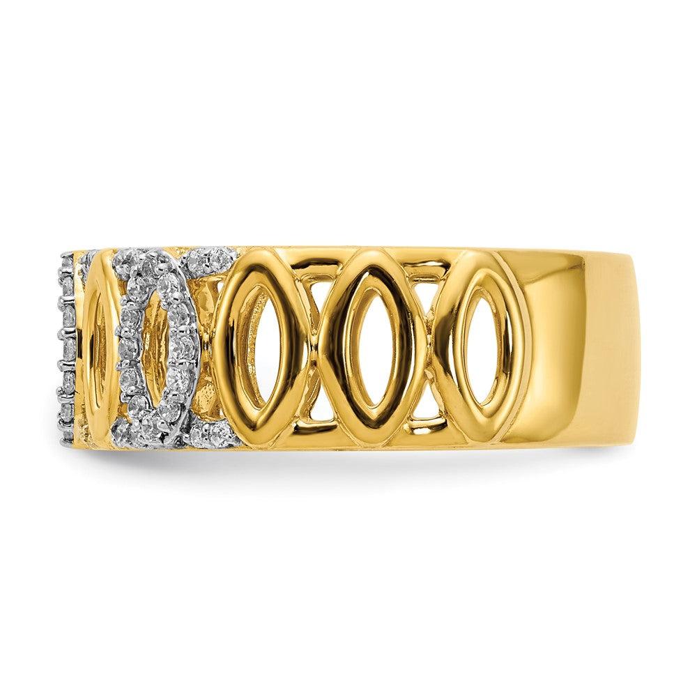 14K Gelbgold Ring mit natürlichen Diamanten, ausgefallenes Design