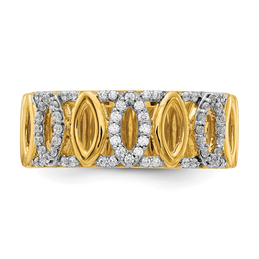 14K Gelbgold Ring mit natürlichen Diamanten, ausgefallenes Design