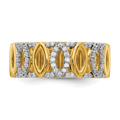 14K Gelbgold Ring mit natürlichen Diamanten, ausgefallenes Design