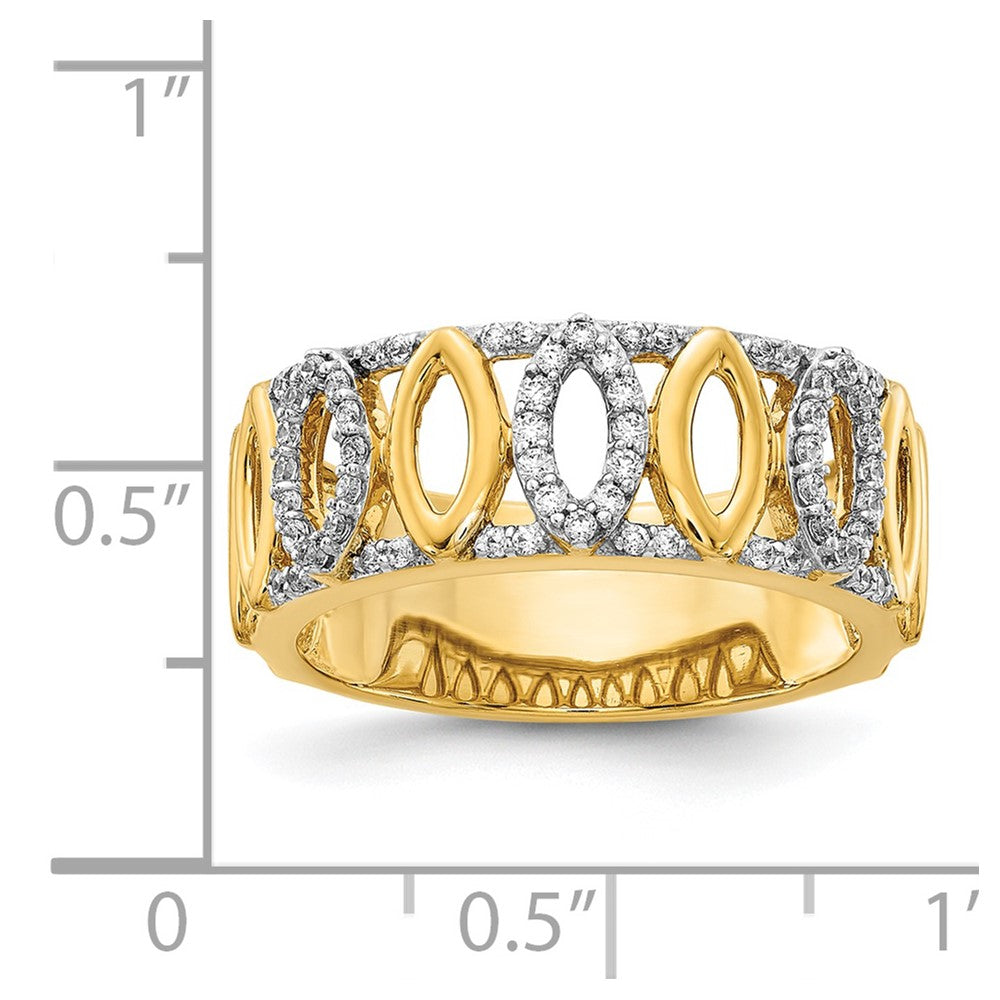 14K Gelbgold Ring mit natürlichen Diamanten, ausgefallenes Design
