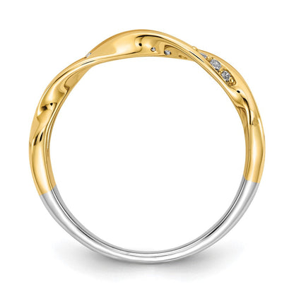 14K Tricolor Diamant Fantasie Dreifach Gedreht Ring