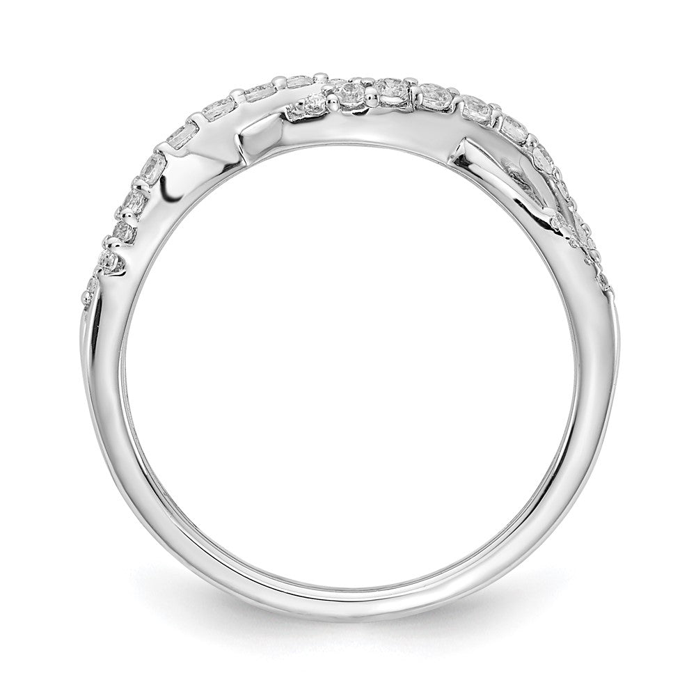 14K Weißgold Ring mit natürlichen Diamanten im ausgefallenen Twist-Design
