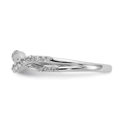 14K Weißgold Ring mit natürlichen Diamanten im ausgefallenen Twist-Design