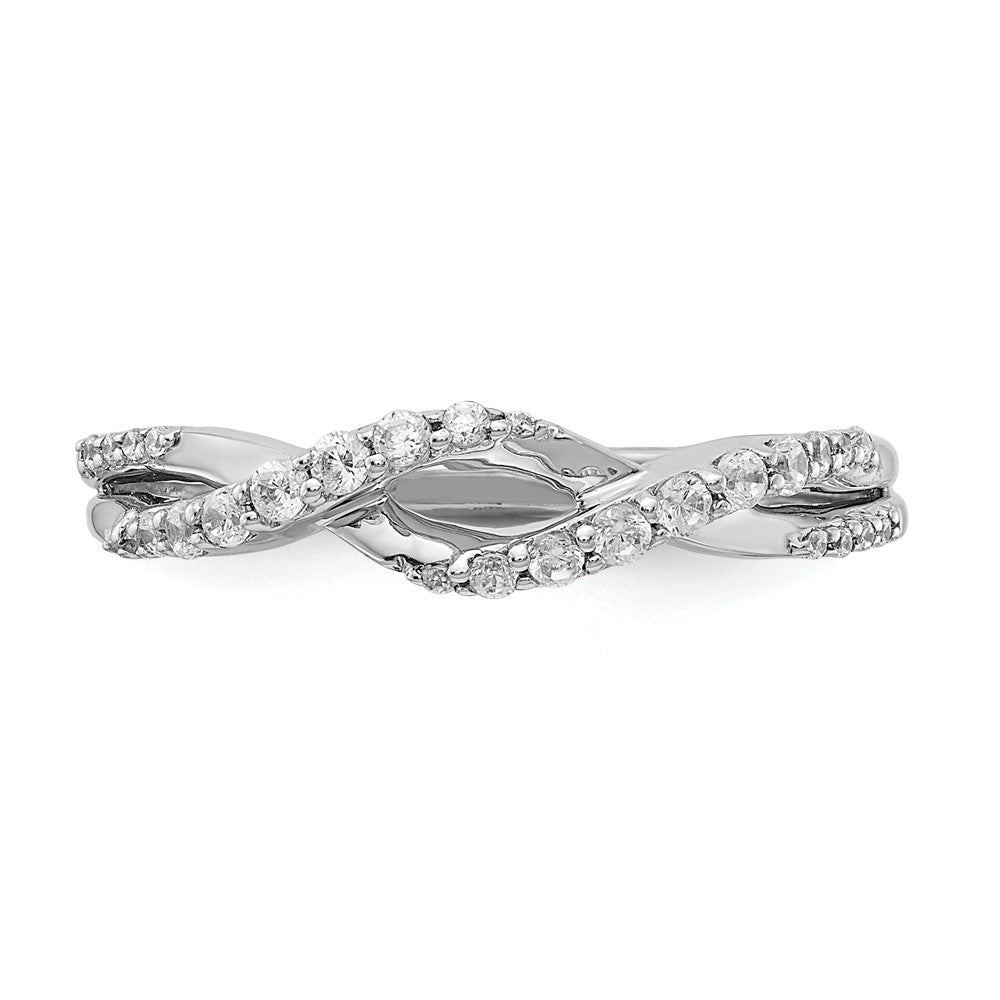 14K Weißgold Ring mit natürlichen Diamanten im ausgefallenen Twist-Design