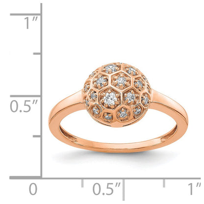 14K Roségold Ring mit natürlichen Diamanten 0,243 ct. Gesamtgewicht