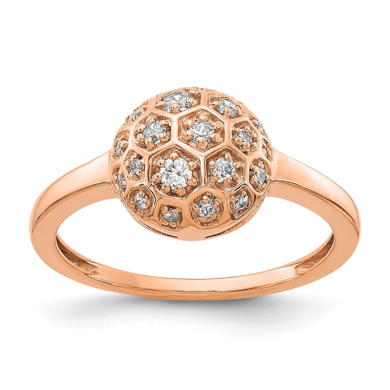 14K Roségold Ring mit natürlichen Diamanten 0,243 ct. Gesamtgewicht