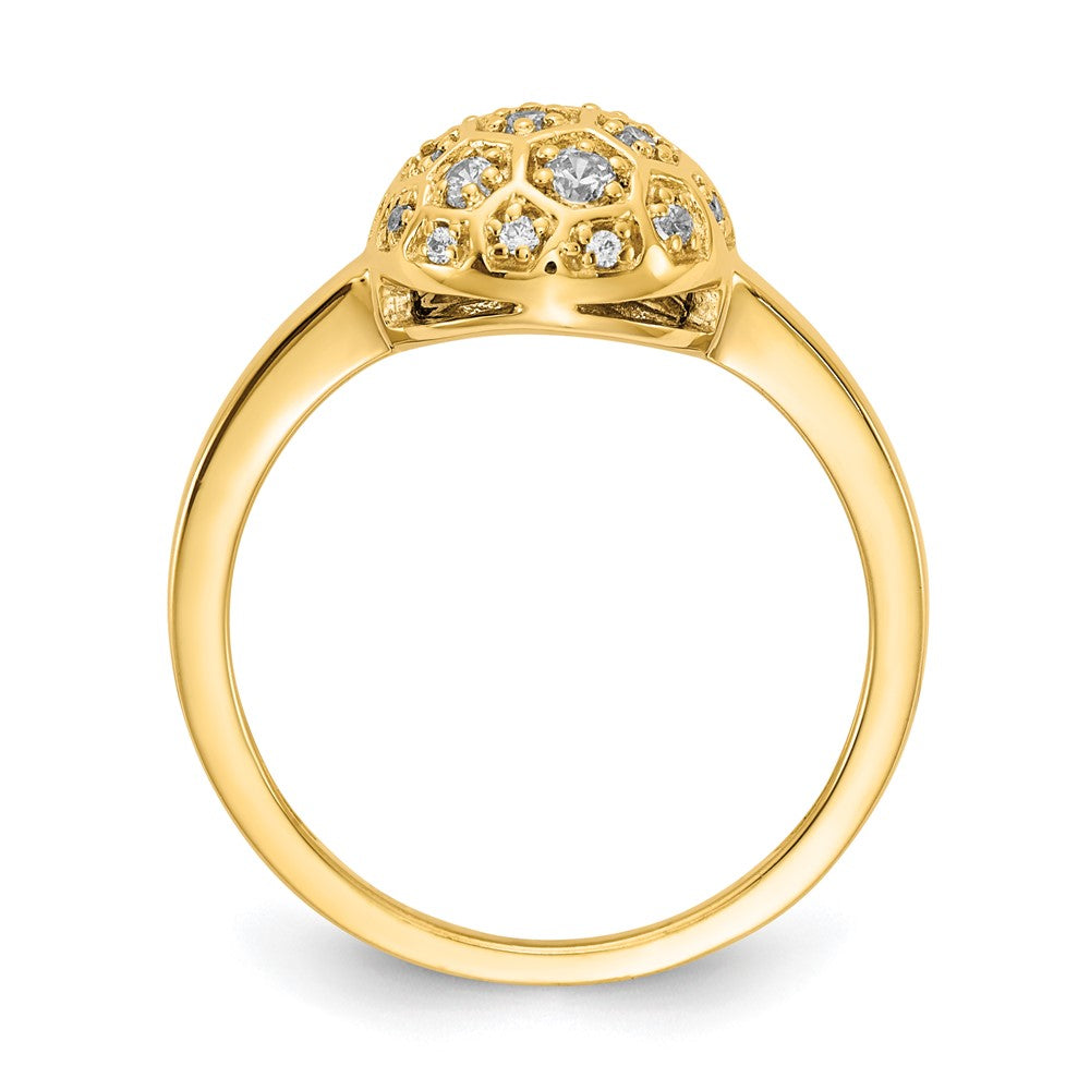 14K Gelbgold Ring mit natürlichen Diamanten
