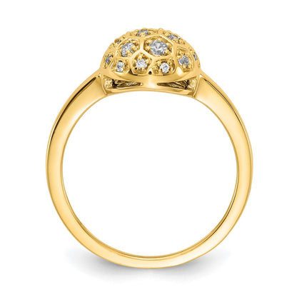 14K Gelbgold Ring mit natürlichen Diamanten