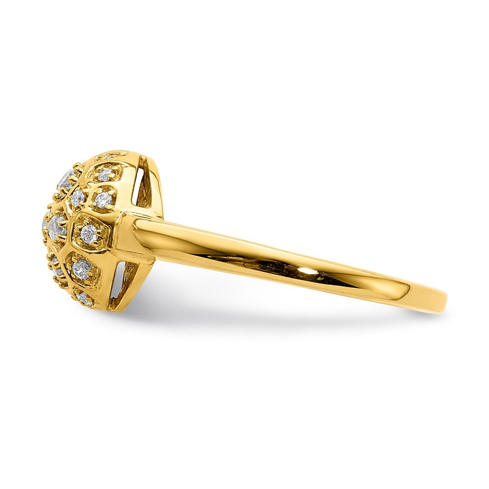 14K Gelbgold Ring mit natürlichen Diamanten