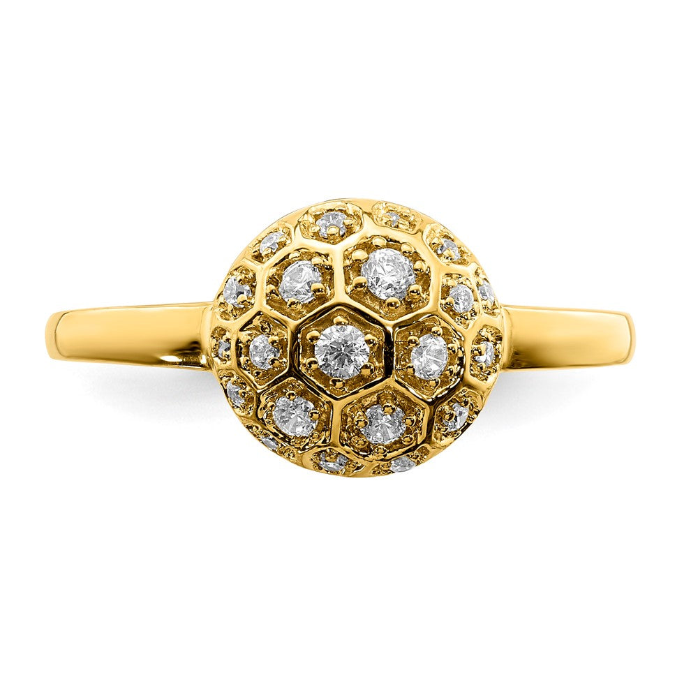 14K Gelbgold Ring mit natürlichen Diamanten