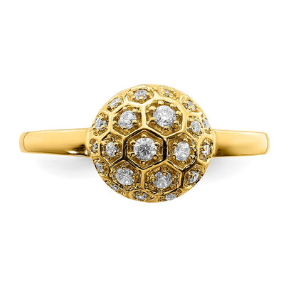 14K Gelbgold Ring mit natürlichen Diamanten
