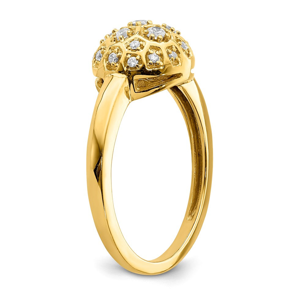 14K Gelbgold Ring mit natürlichen Diamanten
