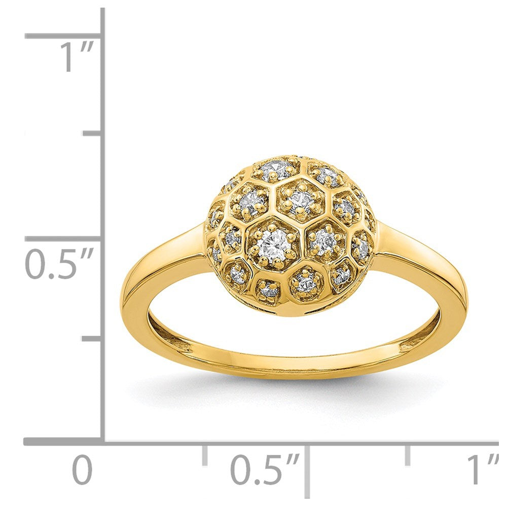 14K Gelbgold Ring mit natürlichen Diamanten