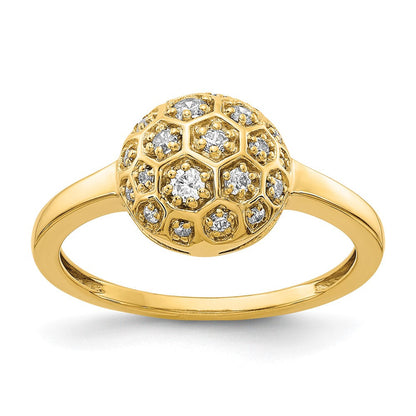 14K Gelbgold Ring mit natürlichen Diamanten