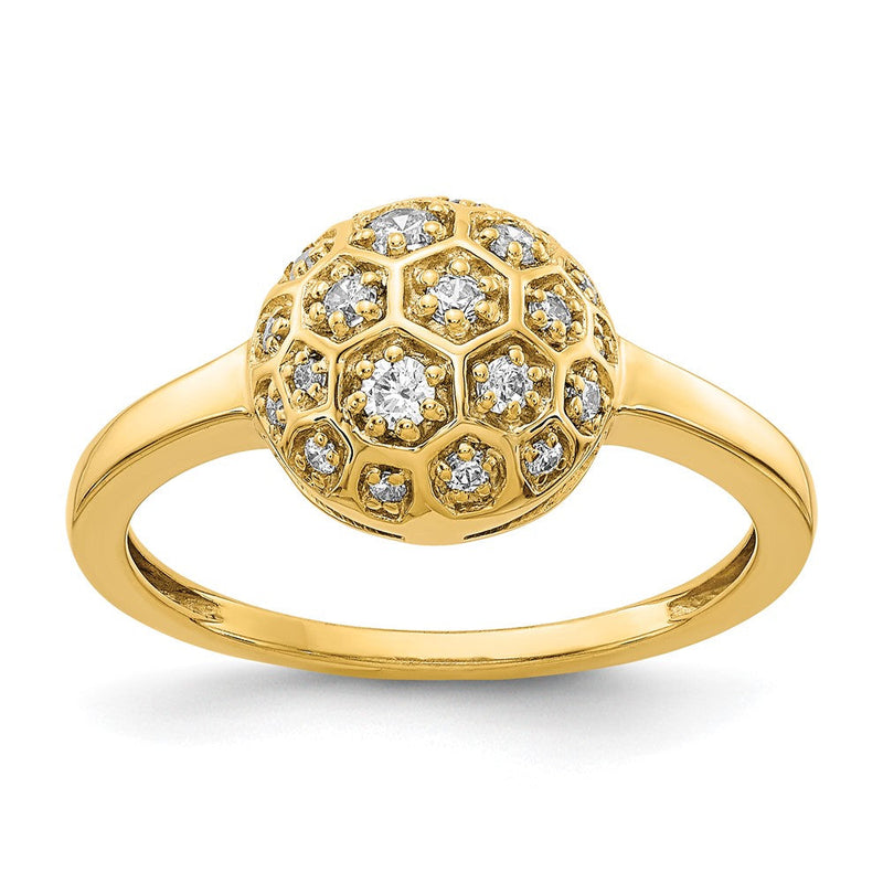 14K Gelbgold Ring mit natürlichen Diamanten